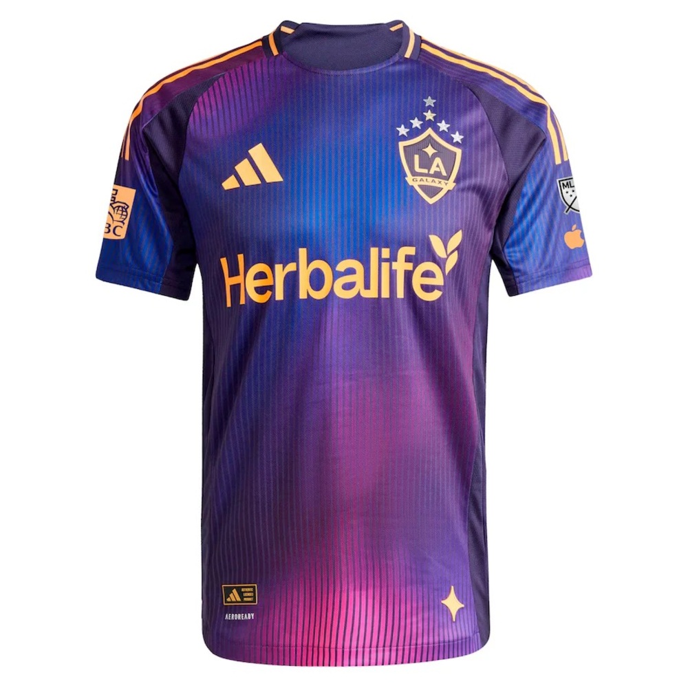 Adidas LA Galaxy Men's Purple and Gold Shirt
